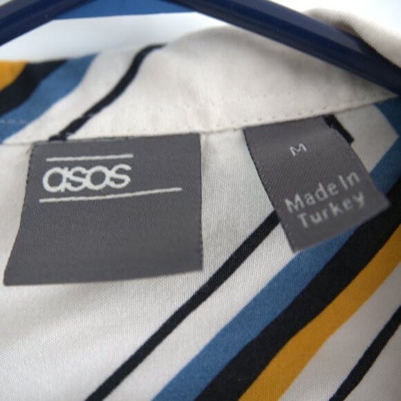 Asos Camp Collar Shirt, Geometric Pattern - Picture 3 of 3